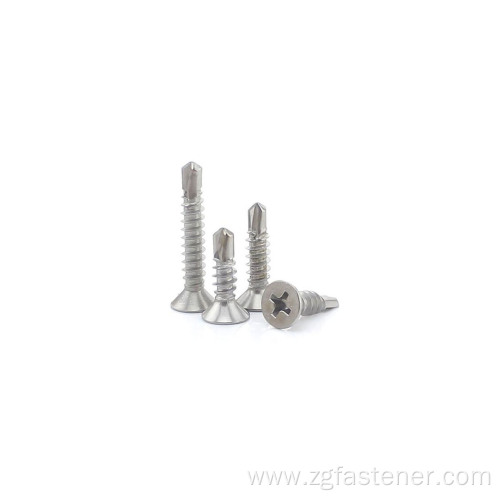 Stainless steel cross countersunk head self-drilling screw